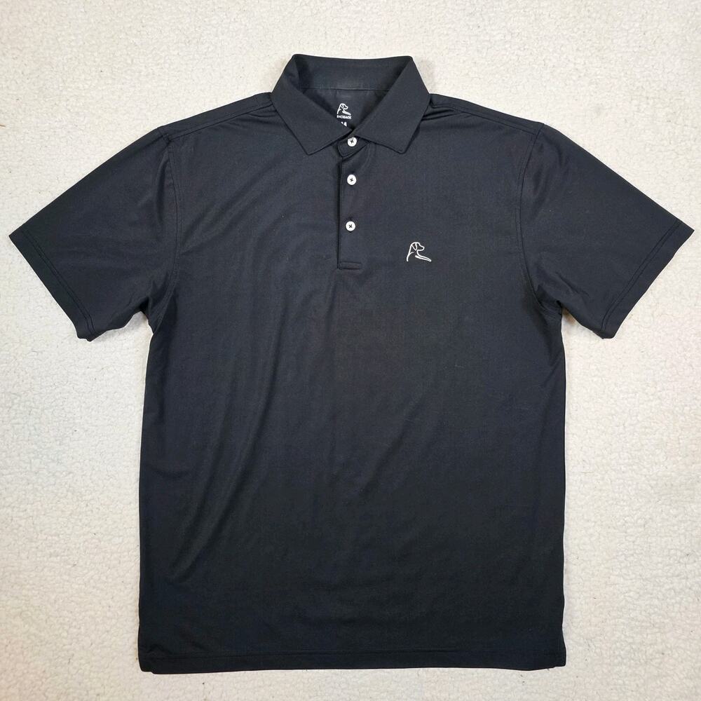 Rhoback Men Polo M Black Embroidered Activewear Logo Short Sleeve